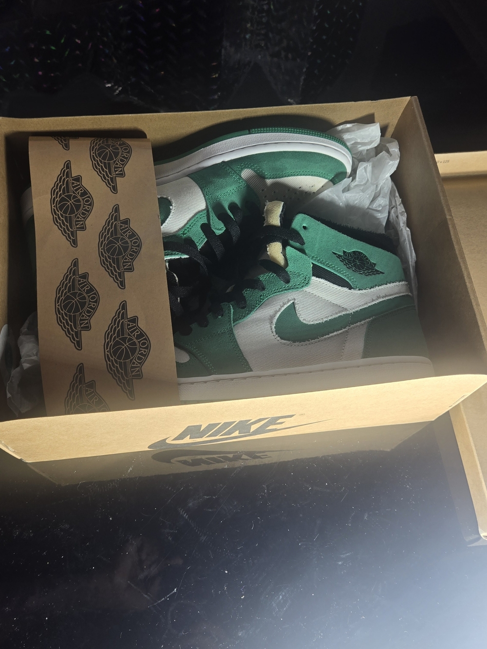 Jordan 1 Zoom Air CMFT Stadium Green/Black-White Men's (size 9.5)